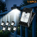 Clip‑on Solar Lights Outdoor Waterproof LED Motion Sensor Solar Security Lights, 3 Modes 3 Mounting Ways Lighting for Fence