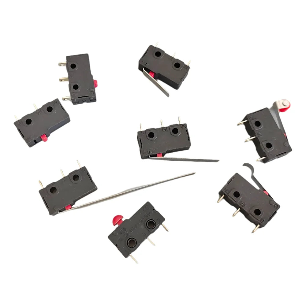 40PCS/Box Mini Micro Limit Switch NO NC 2P 3P Terminals SPDT 5A 125V 250V Roller Arc Lever Snap Action Push Micro Switches