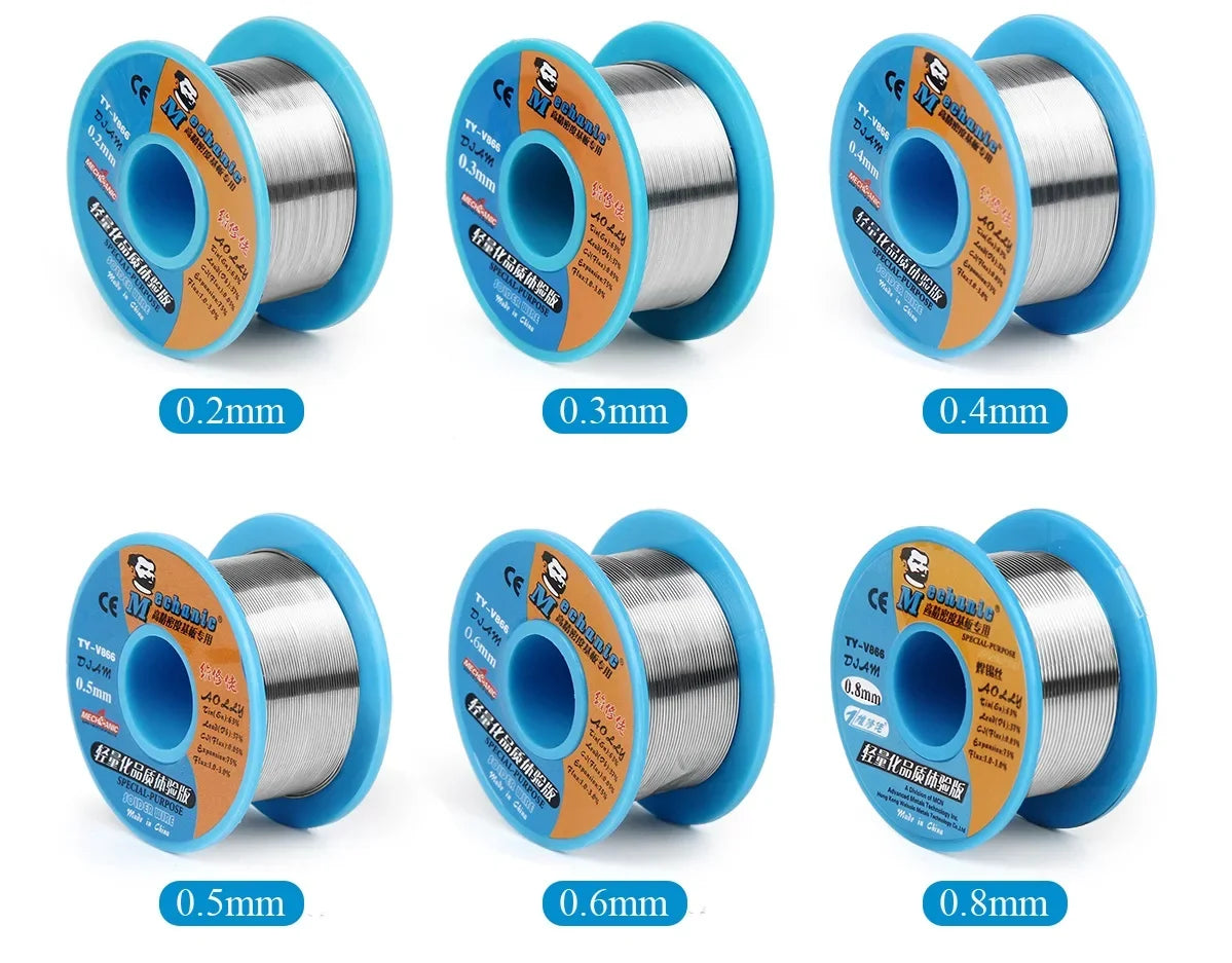 MECHANIC TY-V866 Mild Rosin Core 183℃ Melting Point 0.2-0.8mm High Purity Environmental Solder Wire Welding Flux Iron Cable Tool