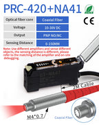 GTRIC Fiber Optic Sensor Amplifier,10-30V DC 3-wire PNP NO/NC NA41 ,Coaxial Non-coaxial Diffusion Optical,Photoelectric Sensor