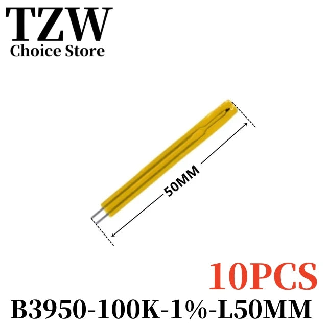 TZW 10PCS NTC Thermistor Temperature Sensor Film Resistance Probe MF55 B3435 B3950 10K 50K 100K 25MM 50MM 75MM