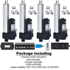 3000N 4Pieces Linear Actuators with Synchronous Control Hall Controller Set(1V4) 24V 50MM~1600MM Stroke 30kg~300kg Load 50MM/S