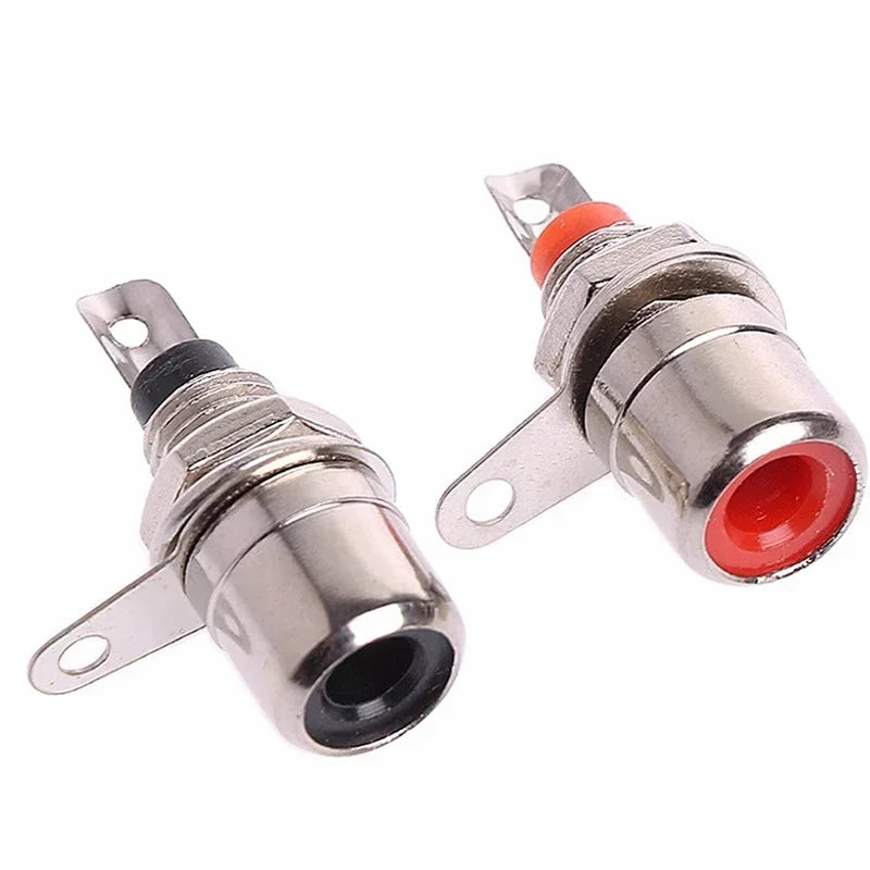 20/100/500PCS RCA Panel Mount Connector RCA Female Socket Adapter RCA  Audio Socket Plug Connector Bulkhead Nickel Plated