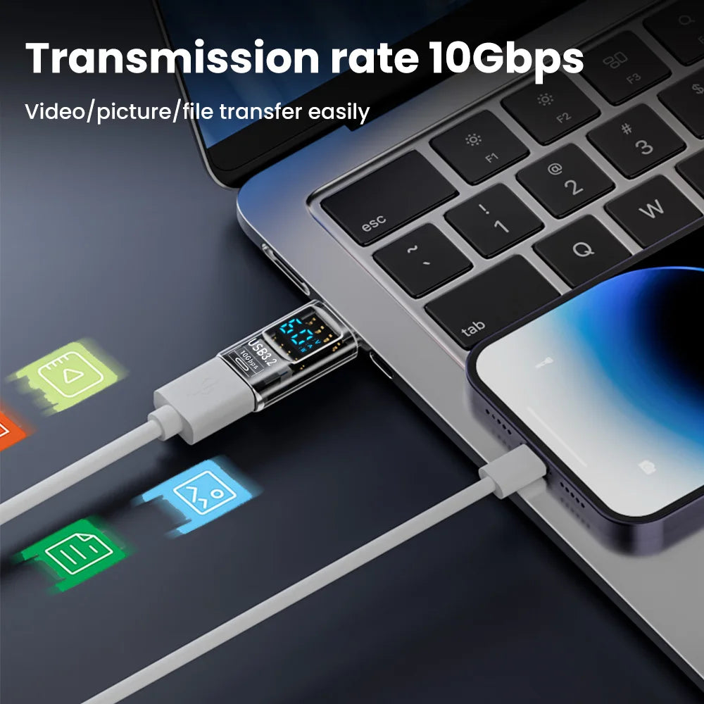 NNBILI USB 3.2 Digital Display Adapter 10Gbps USB Male TO USB Female Converter Fast Charging Data USB C Adapter For PC Laptop