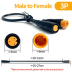 4/10Pcs M8 2 3 4 5 6 Pin Electric Bicycle Butt Joint Plug Waterproof for Ebike Display Cable Female Male Optional Connector 25CM