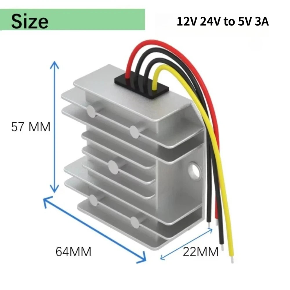 12V 24V to 5V 3A 5A 10A 8-36V to 5V Step Down Power Converter 8-36V Buck to 5V Supply Switching Power for Car Quality Toys