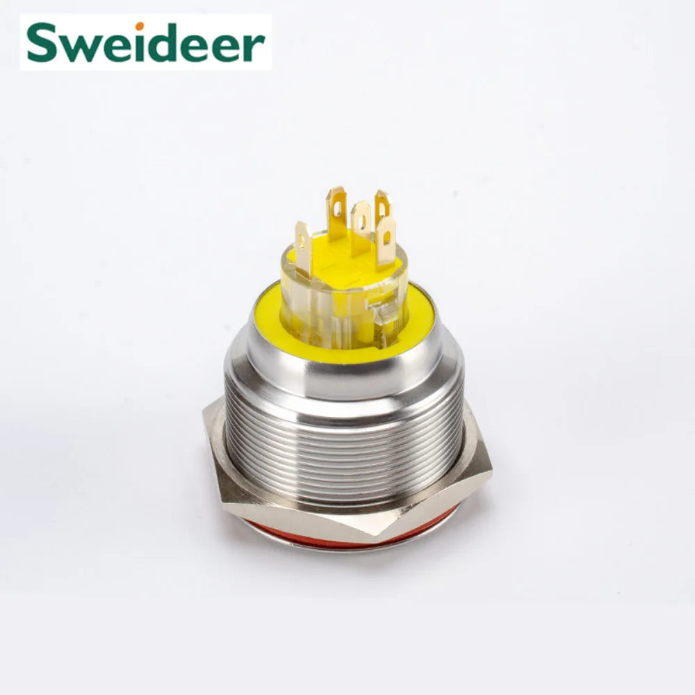 25MM30MM Metal Push Button Switches Power Symbol Waterproof LED Indicator Momentary Latching Start Stop Power On Off Switch
