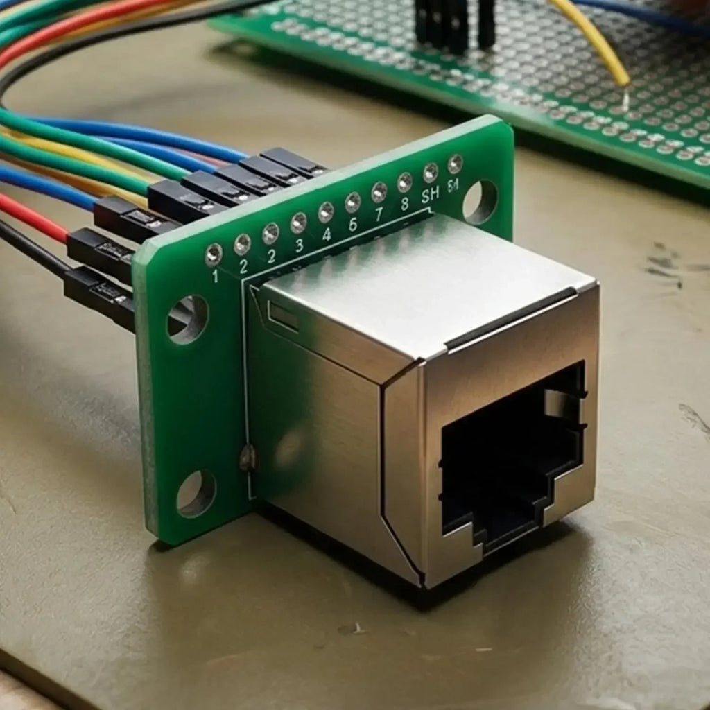 RJ45 Network Port 8-pin Direct Connection Adapter Board Modular Ethernet Connector Network Interface Breakout Board Adapter