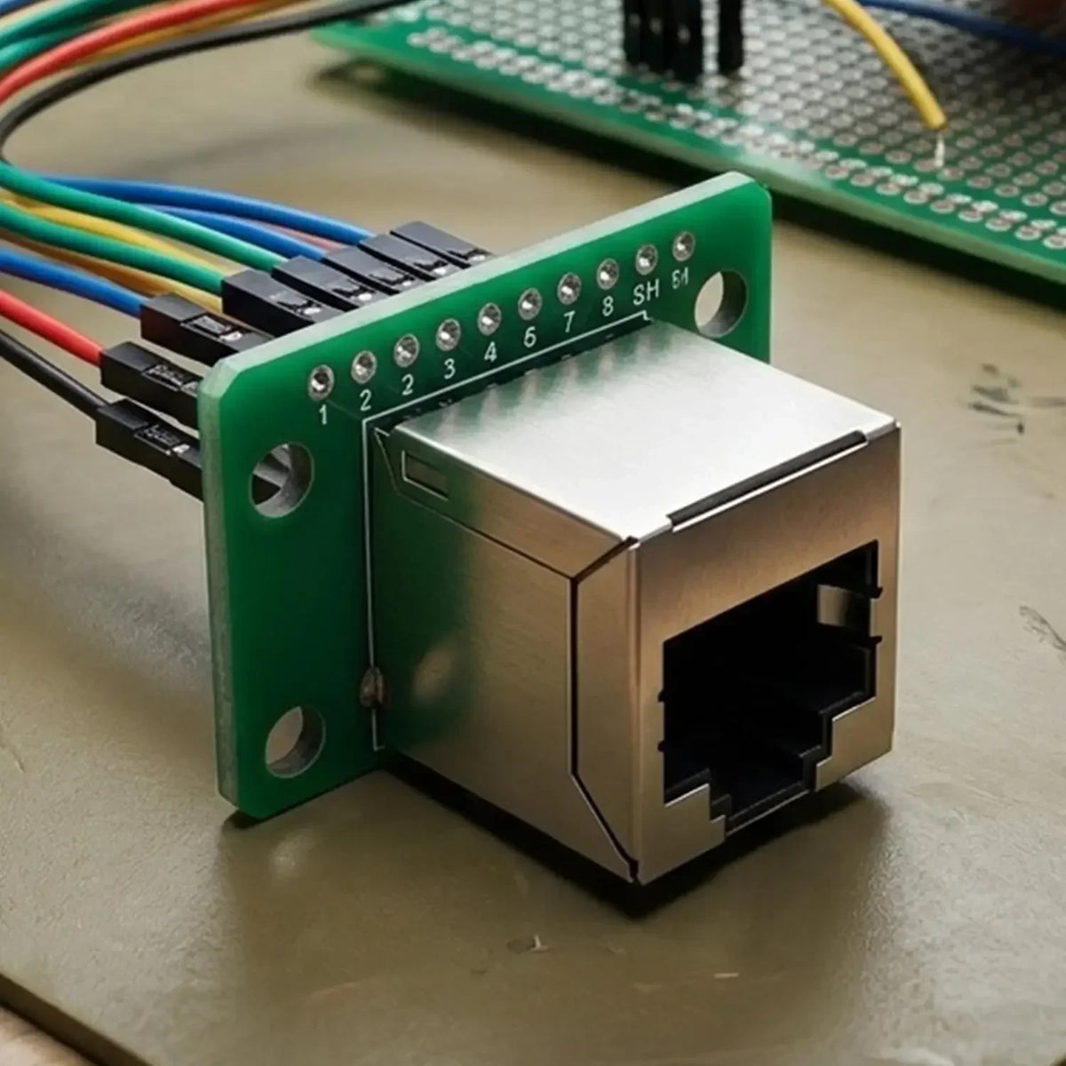 RJ45 Network Port 8-pin Direct Connection Adapter Board Modular Ethernet Connector Network Interface Breakout Board Adapter