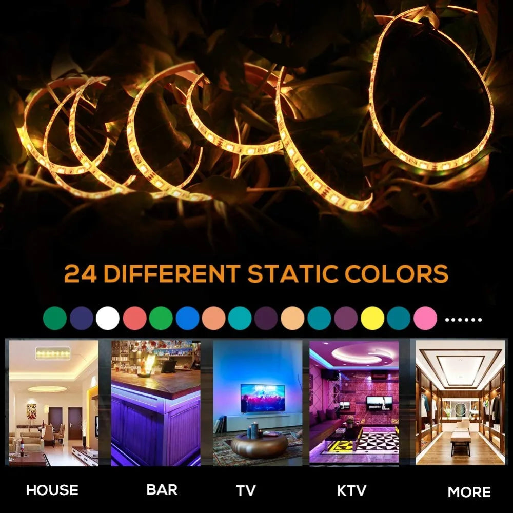 5V USB RGB LED Strip Light Remote Control 5050 30LED/m 5m 10m Lights Tape TV Backlights Home Decoration 0.5/1/2/3m Black PCB
