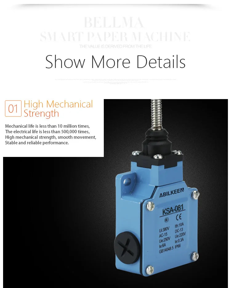 ABILKEEN Stainless Steel IP66 Waterproof KSA Series Industrial Machine Limit Switch Multiple Styles Limit Switch Available