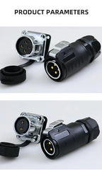 ZHQCN LP20 Waterproof IP68 Fireproof Convenient And Quick 2/3/4/5Pin Plug And Socket Aviation Connector Square Panel Mount