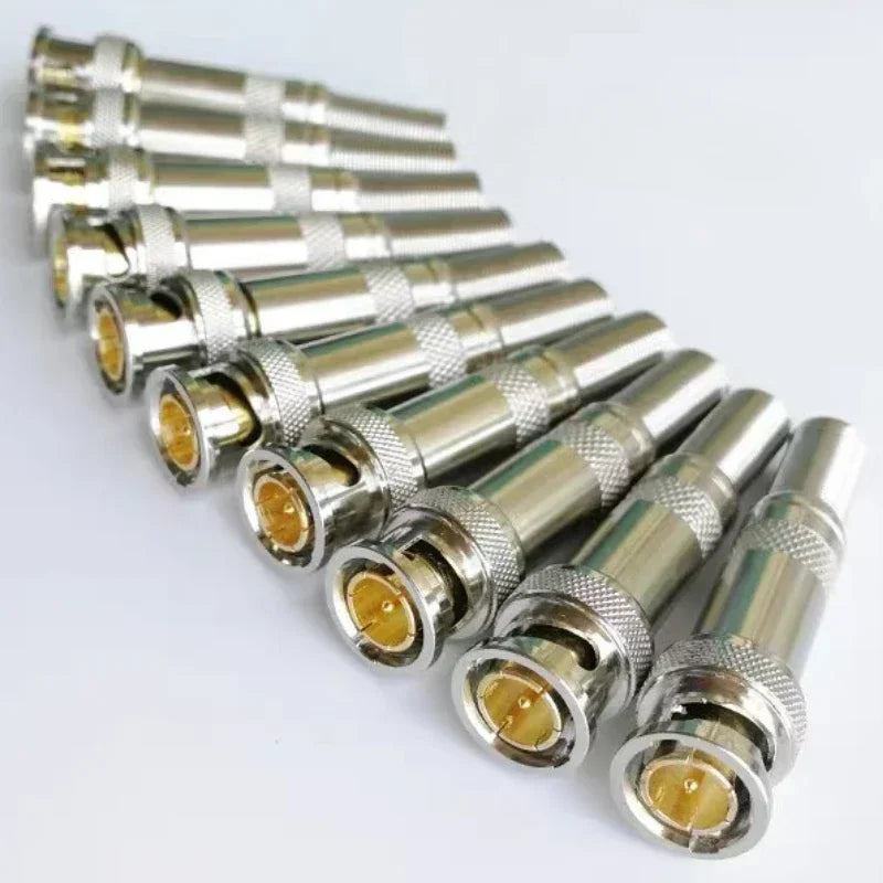 5Pcs BNC Solderless Connector Q9 HD Video Oscilloscope Male Plug Welding Free 75-5 Ohm Monitoring Weldings Cable Connectors
