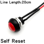 5/20PCS 12mm Momentary Push Button Switch ON OFF PBS-33B Self Reset Mini Round Switch With Wire 2Pin 1A DC12V