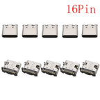 10Pcs USB Connector Type C Female Charging Port Jack 2P/6P/16P/24 Pin Soldering PCB SMD SMT DIY USB-C Socket Adapter