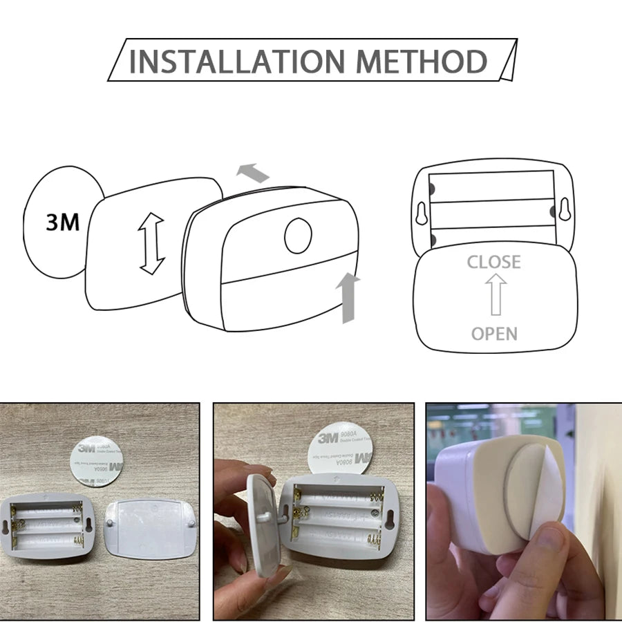 1/3/6 Pack Motion Sensor Night Light Battery Powered AAA Stick Anywhere Auto on Off Soft Light for Wardrobe Bedside Bathroom