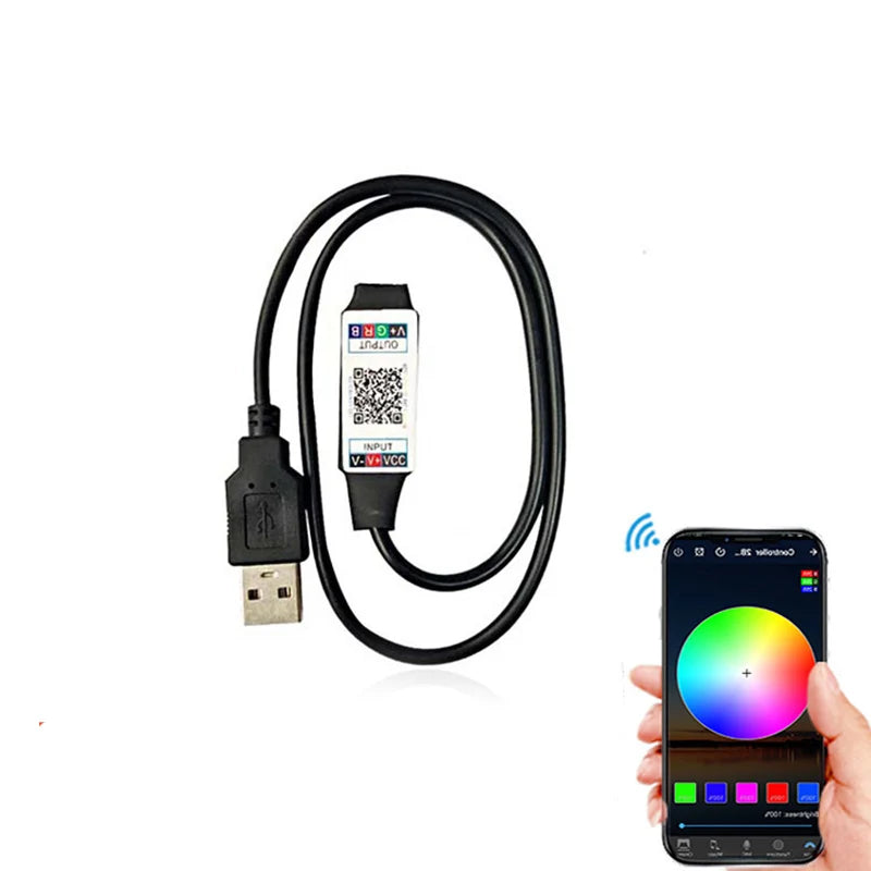 USB LED RGB Controller For 5V USB LED Strip Light Wireless IR RF Remote Controller SMD 2835 5050 RGB LED Strip Controller