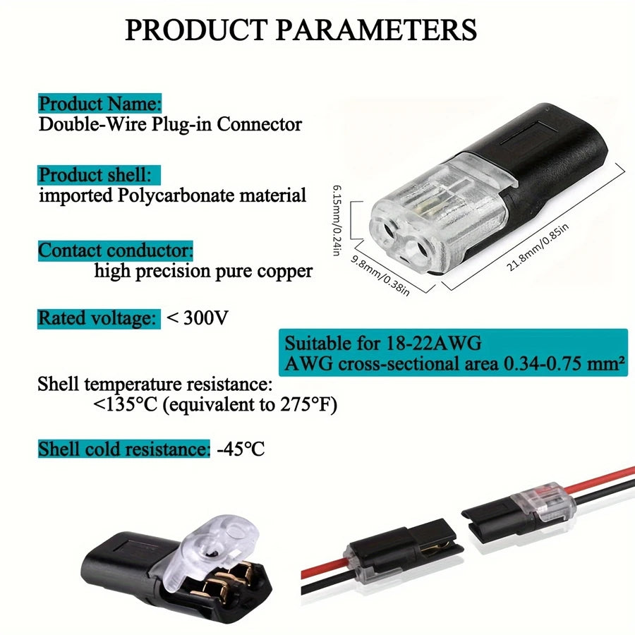10-50pcs 2 Pin Way Plug Waterproof Electrical Connector Car Wire Cable Automotive Electrical Connector Strip Terminal Connection