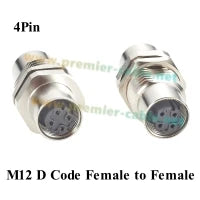 M12 A Code 5Pin Male to Female Converter IP67 Shielded Bulkhead Feedthrough Panel Mount Connector Receptacle 60V 4A for NMEA2000