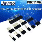 10PCS 2.54mm Single Row Female Long pins 11mm Breakaway PCB Board Pin Header socket Connector 1*2/3/4/6/8/10/15Pin For Arduino