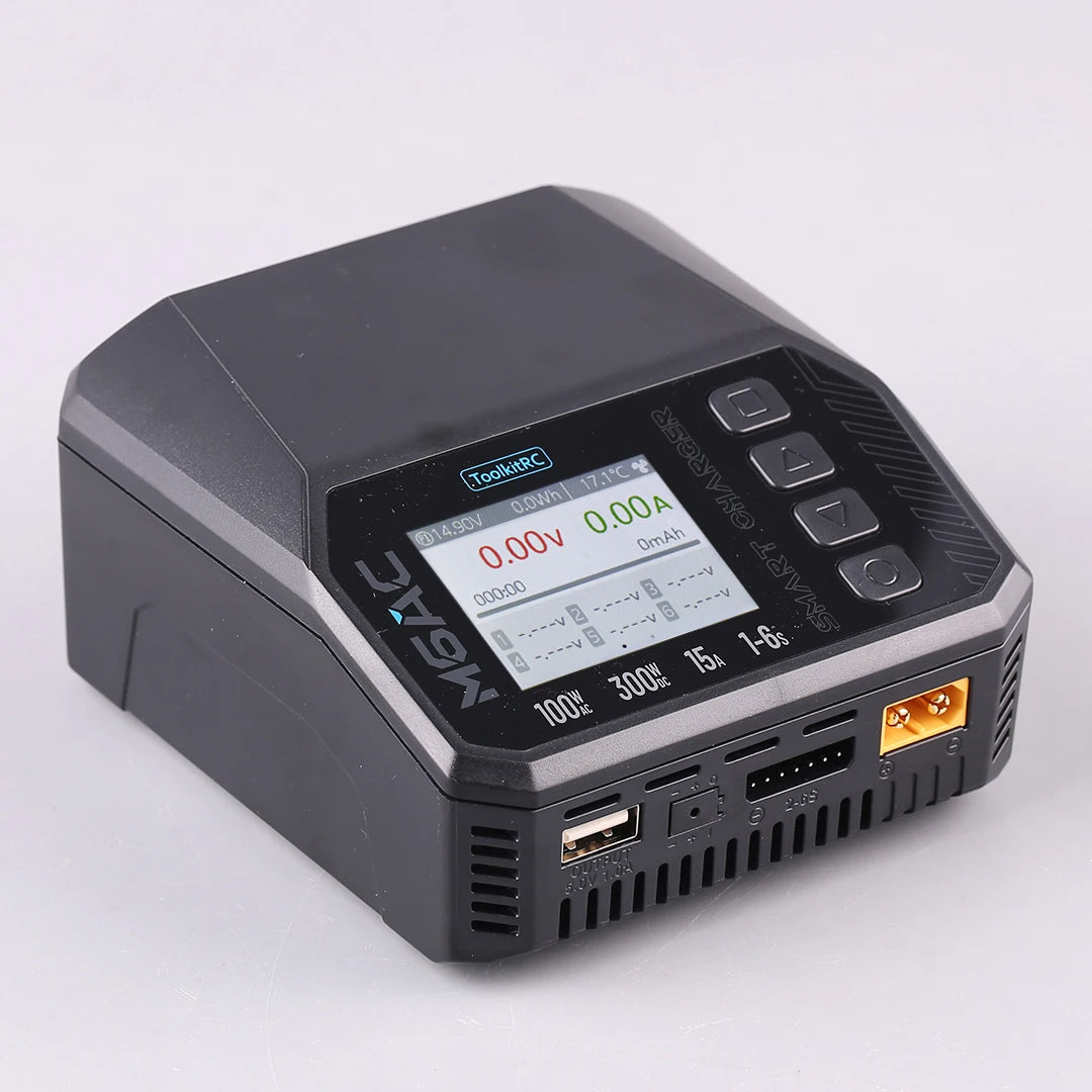 ToolkitRC M6AC 15A 300W Multifunctional LiPo Battery Charger Smart 1-6S Balance for RC Models - High Power RC Accessory