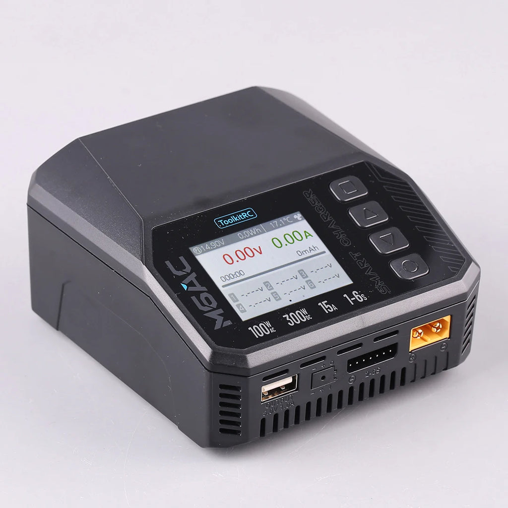 ToolkitRC M6AC 15A 300W Multifunctional LiPo Battery Charger Smart 1-6S Balance for RC Models - High Power RC Accessory