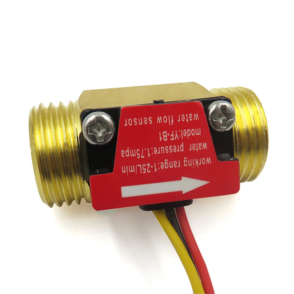 YF-B1 G1/2 Water Flow Sensor Hall Sensor Switch Industrial Flowmeter Water Flow Sensor DC5-18V 1-25L/min 1.75MPa Water Pressure