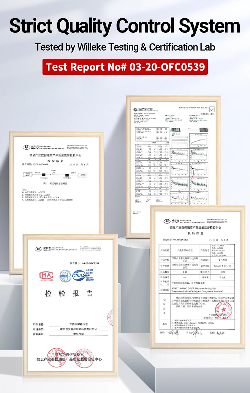 AMPCOM CAT5e RJ45 Connector 8P8C Modular Ethernet Cable RJ 45 Ends Ethernet Cable Crimp Connectors UTP Network Plug