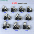 5 Sets/lot GX12 GX16 GX20 2P 3P 4P 5P 6 7P 8P 9 10 12 Pin Male Female Docking Aviation Plug Socket Waterproof Circular Connector