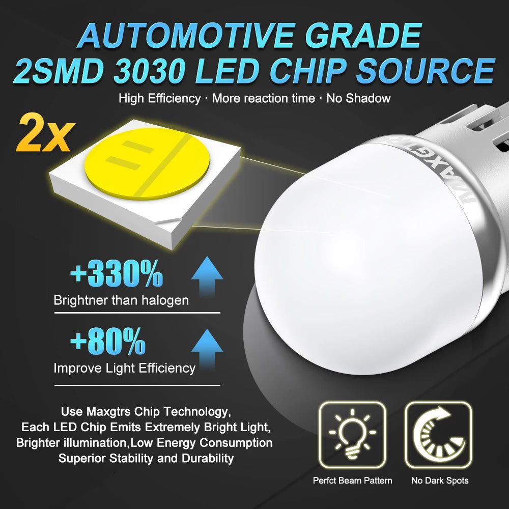 2x T10 LED W5W Car Side Interior Lights 12V Reading Bulb 3030 Chips 194 168 Auto White Red Yellow Parking Marker Dome Lamps