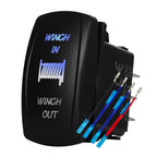 12V 24V Boat Trim Tabs Switch (ON)-OFF-(ON) Momentary Rocker Switch Waterproof Blue Light ON-OFF Toggle Switch With Harness