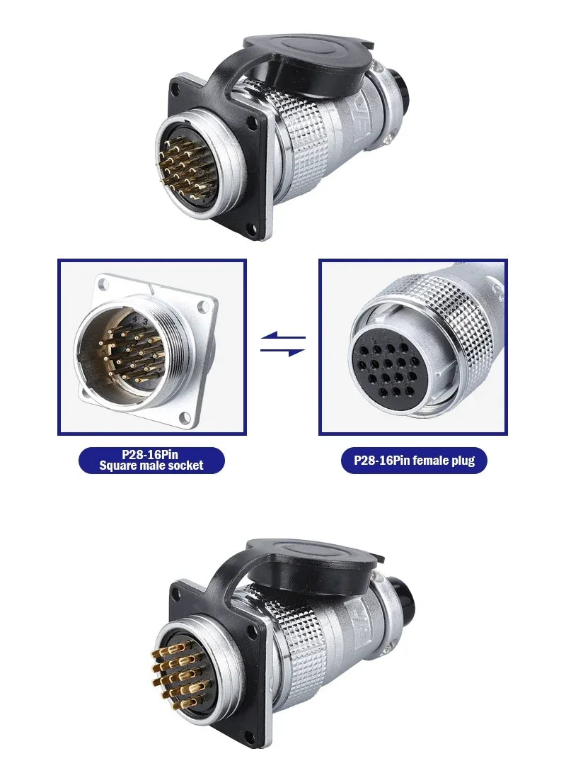 PLS28 P28-2/3/4/5/7/8/10/12/16/17/20/24/26 Pin Aviation Connector Plug WS28 Male Female Plug Socket Connector