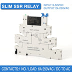 DC Control AC 6A Slim Interface Solid State Relay Module DIN SSR Slim Relay DC Control DC 41F-1Z-C2 SSR Relay DIN Rail