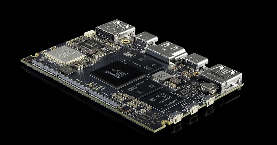 Khadas Edge2 ARM PC/Maker Kit RK3588S2 Single Board Computer with 8-core 64-bit CPU, ARM Mali-G610 MP4 GPU, 6 TOPS AI NPU Wi-Fi