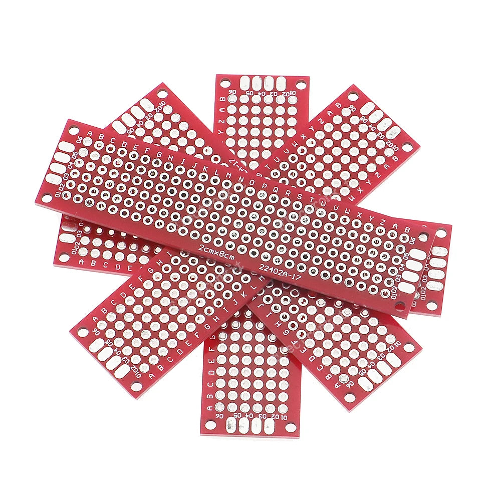 20pcs Red PCB Board Breadboard Double Sided 3x7 4x6 5x7 7x9cm Universal PCB Experiment Prototype Circuit Boards Diy Electroni
