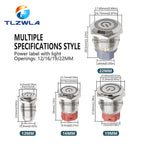12/16/19/22mm Waterproof Metal Push Button Switch LED Light Momentary Latching Car Engine Power Switch 12V 24V Red Blue