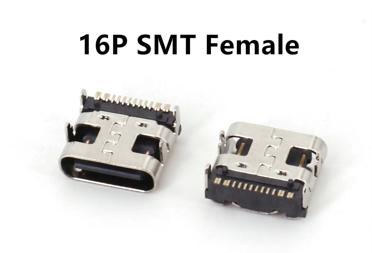 10Pcs USB 3.1 Type C 6/16/24 Pin Connector Male Female Charging Port PCB Mount Solder Socket