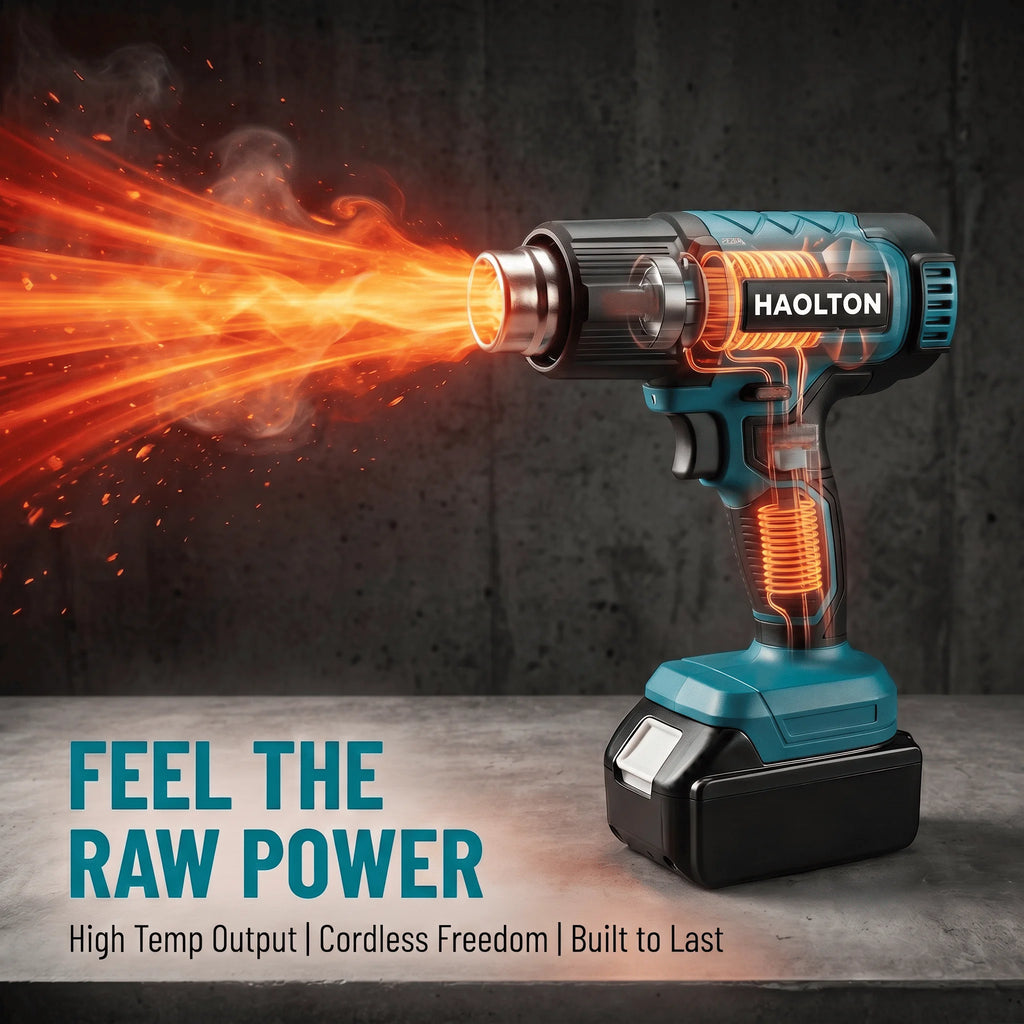 HAOLTON Gun Industrial Handheld Electric Heat Gun Temperatures Heat Gun Cordless Hot Air Adjustable 18V Battery