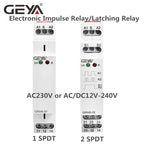 GEYA GRM8 Din Rail Electronic Latching Relay Memory Relay Impulse Relay SPDT 16A Step Relay AC230V OR AC/DC12-240V