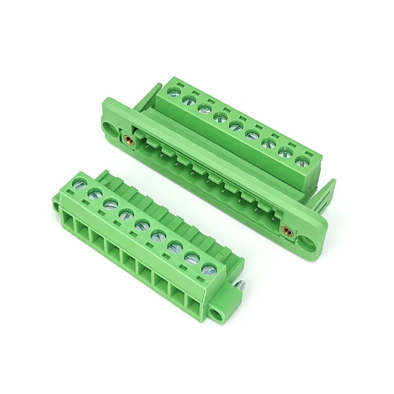 2/5 Sets 2EDGWC 5.08mm Pitch Plug-in Terminal Block, Through-Wall Welding-Free Panel Mount Connector (2P-10P)