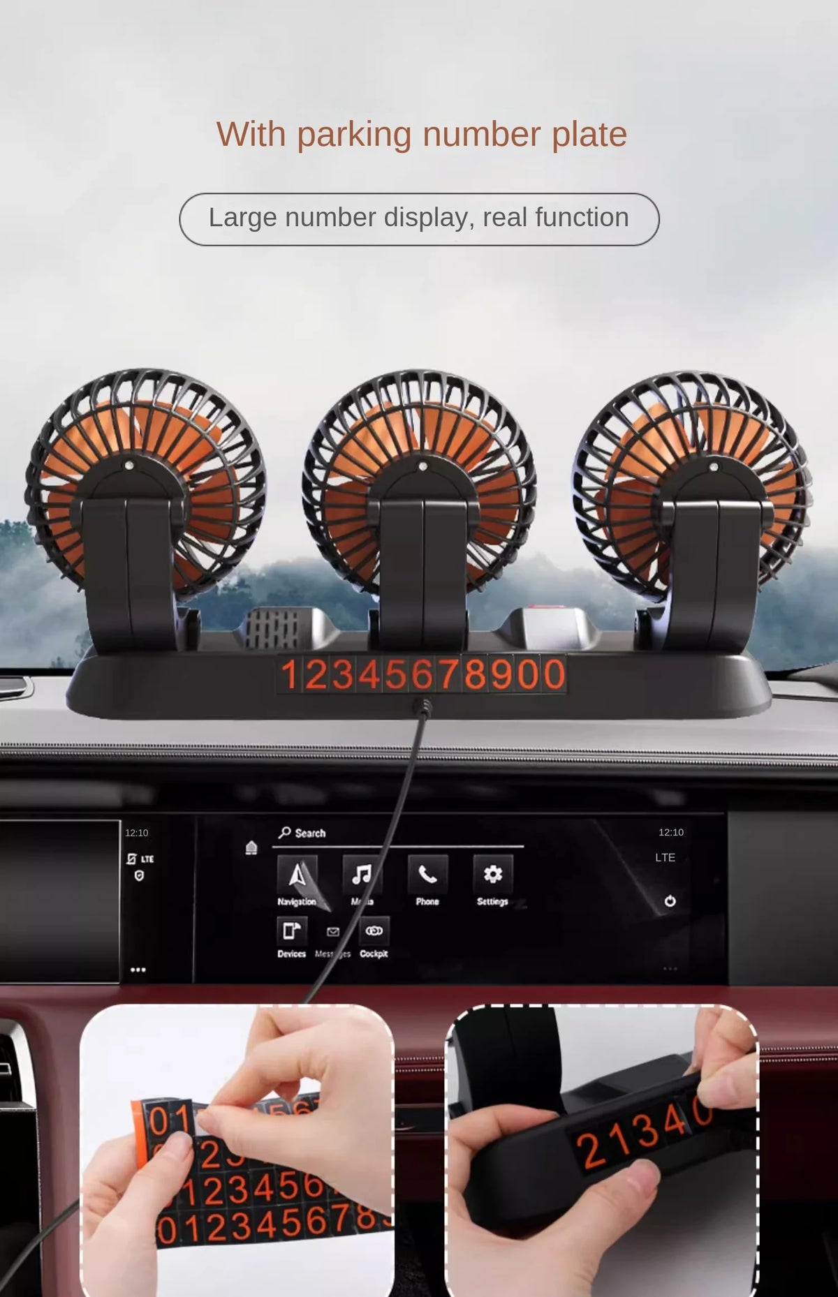 Car Fan 5V 12V 24V Car Cooling Fan 360° Adjustable Dual Head Air Fan USB 2Speeds Automotive Electric Fan For Dashboard RV Truck