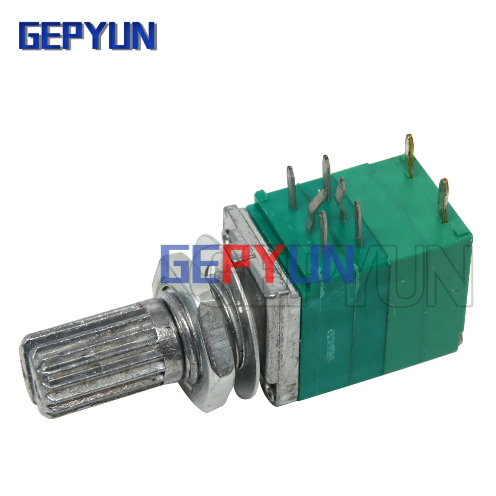 5pcs RK097GS 8PIN 10K 50K B10K B50K RK097G with a switch audio shaft 15mm amplifier sealing potentiometer