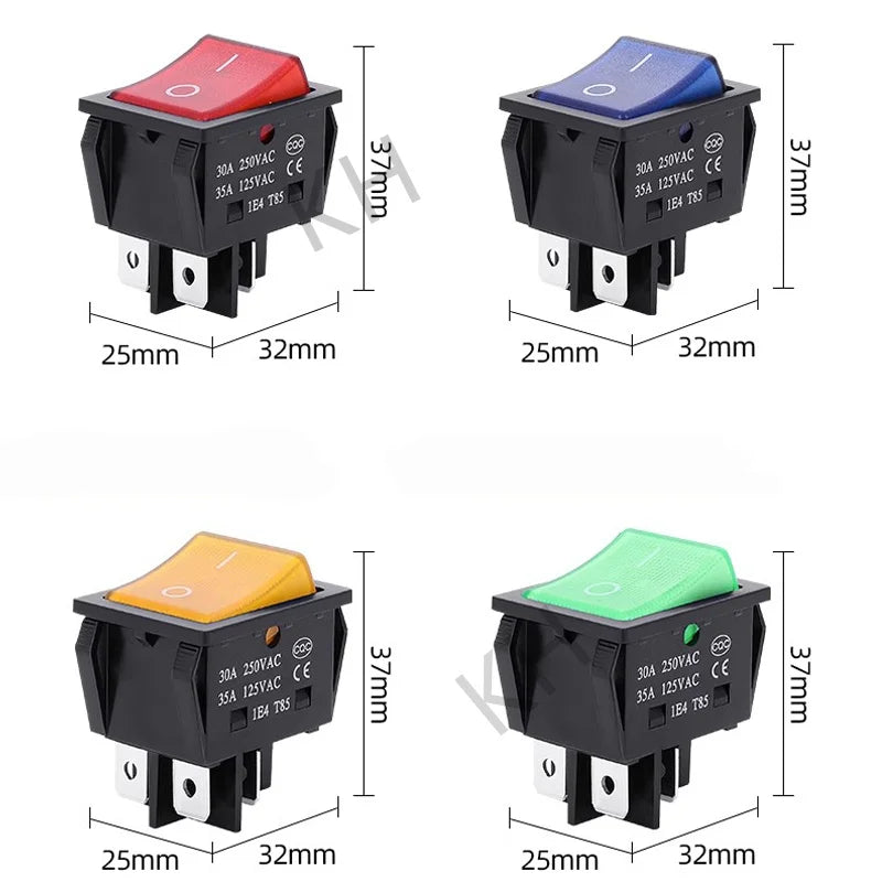 1 PCS,30/40A 250V AC High Current,ON/OFF,Special for Eelding Machine,KCD4,Sterling Silver Point,Rocker Power Button Switches