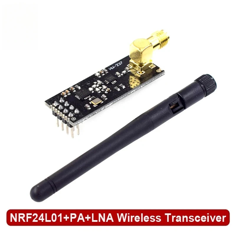 NRF24L01+PA+LNA Wireless Transceiver RF Transceiver Module 2.4G 1100m with Antenna and NRF24L01+ Breakout Adapter with 3.3V