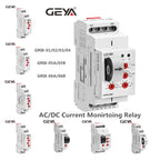 GEYA GRI8-06 DC Current Sensor Relay 18mm Width 2CO 8A AC/DC Current Testing Relay 24V-240V Wide Range