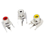 5/10Pcs RCA AV With The Core Socket Hole Seat PCB Soldering Audio Video Jack Lotus Seat AV1-8.4-3B White/Yellow/Red