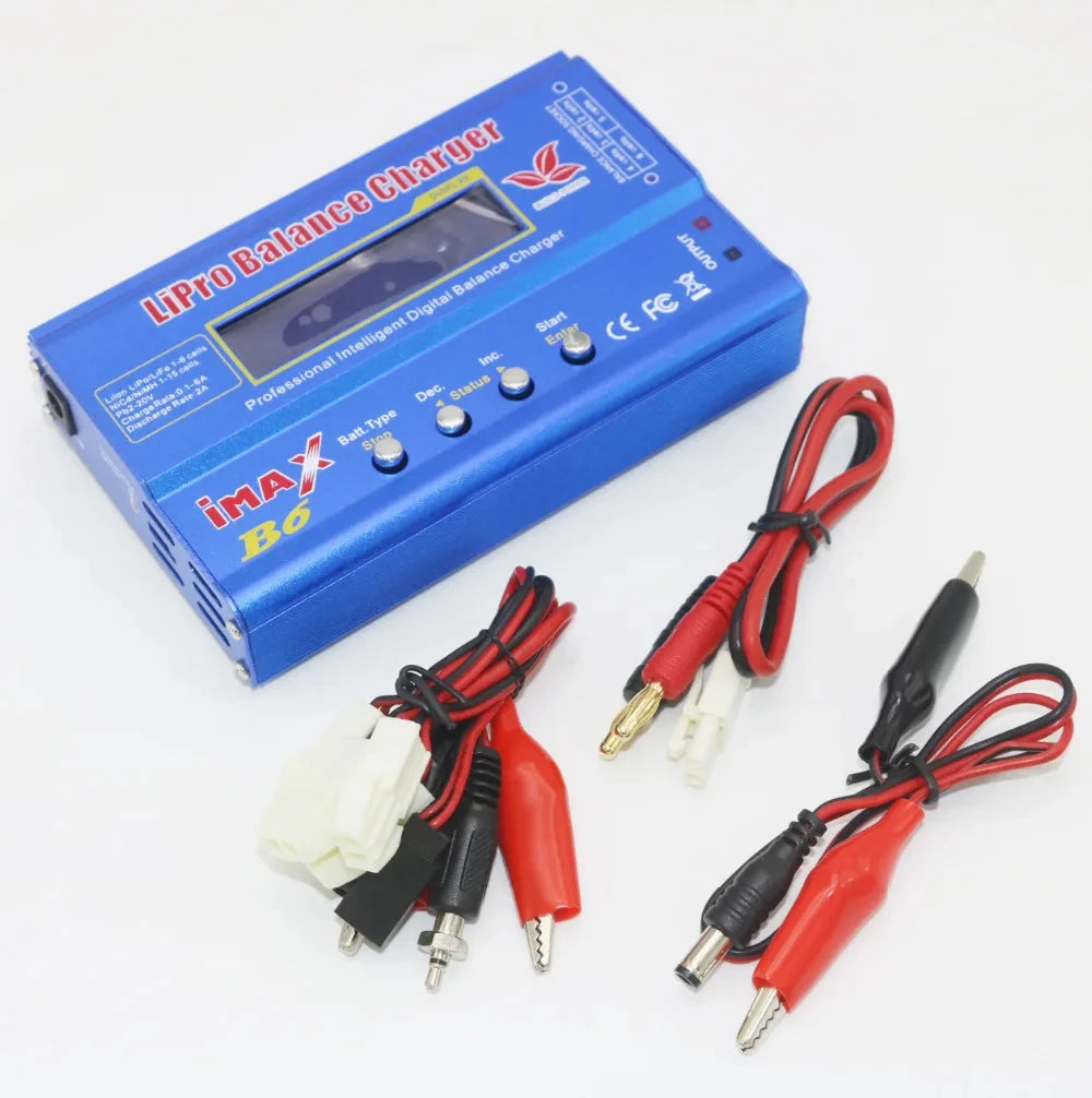 IMAX B6 80W B6 Charger Balance Charger Digital LCD Screen Lion LiFe Nimh Nicd PB Lipo Battery Discharger AC Power 12V 5A Adapter