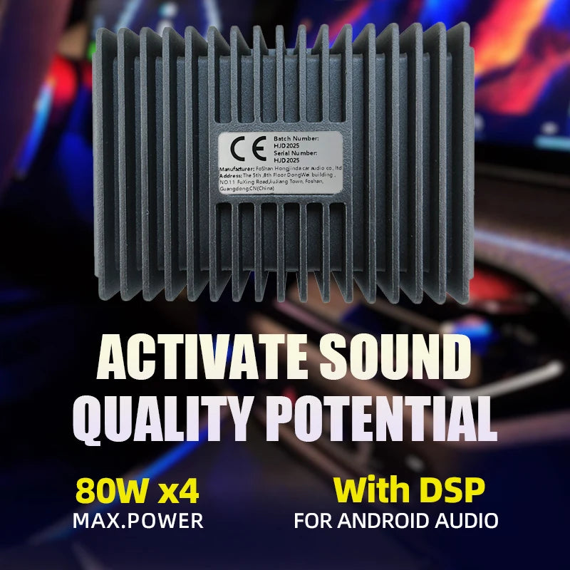 Car DSP Amplifier Hi-Fi Booster Audio Digital Sound Processors 4*80W for Android Speaker Subwoofer Power Car Radio Stereo AMP