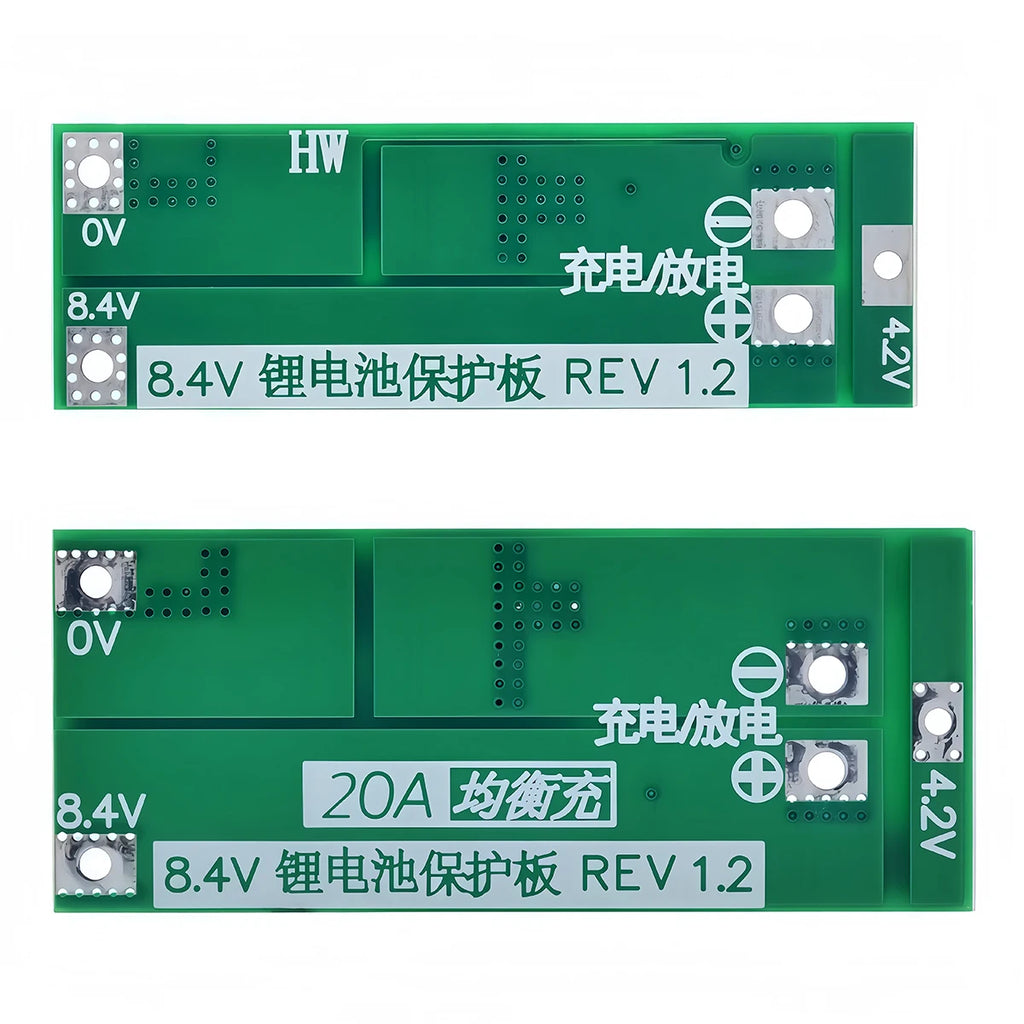 2S 20A 7.4V 8.4V 18650 Lithium Battery Charger Protection Board PCB BMS Board Balanced / Standard 20A Current Module For DIY