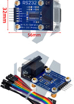 Bidirectional RS232-to-UART TTL Serial Converter Module - Male-Female Level Shifter for SP232 TTL Serial Port